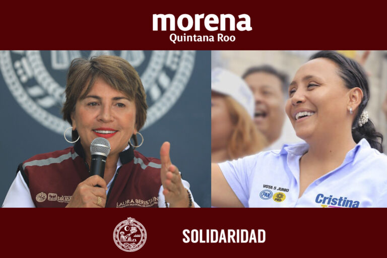 CANDIDATOS MORENA SOLIDARIDAD QUINTANA ROO LAURA BERISTAIN Y CRISTINA TORRES